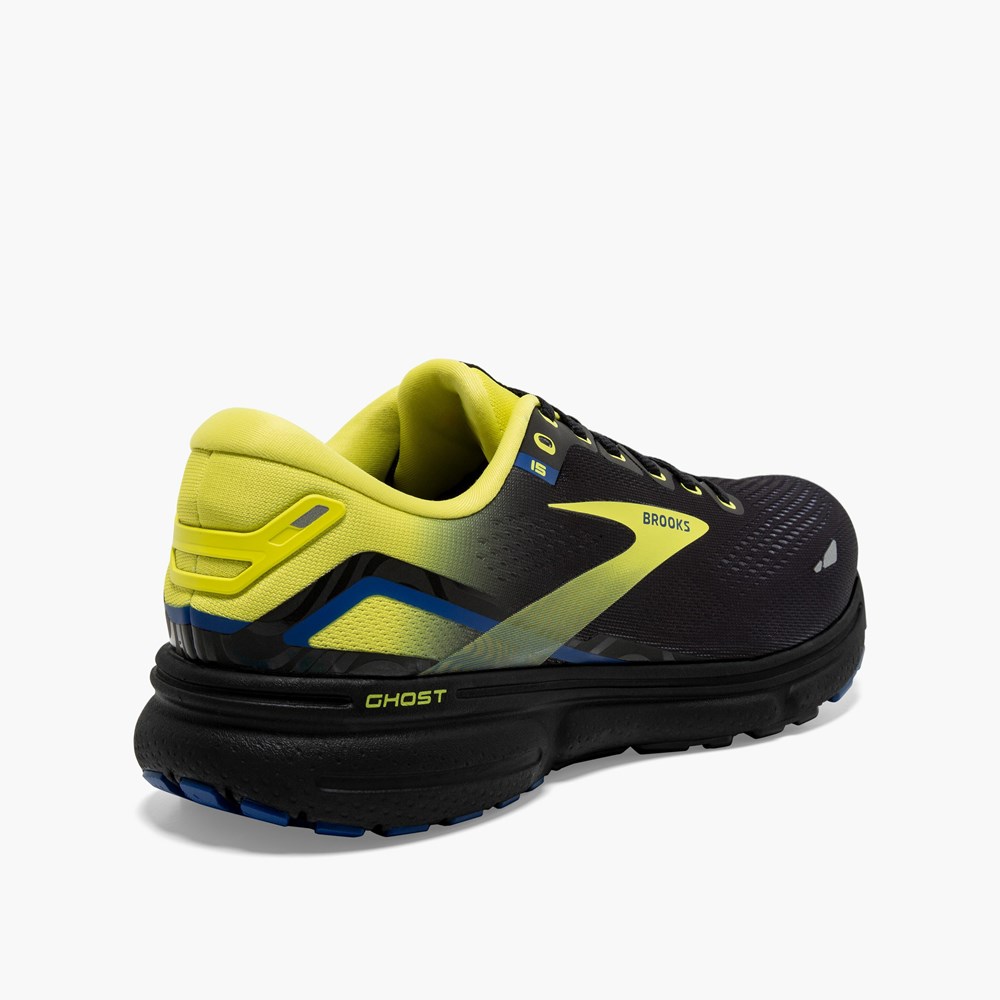 Chaussures Running Route Brooks Ghost 15 Bleu Noir Homme | VFJ-4808177